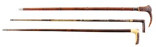 Lot of 3: Collectors Lot of Two Cane Guns and Cane.