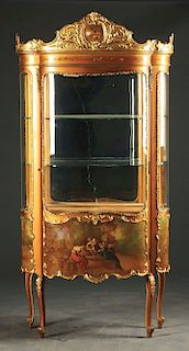 Vernis Martin Gilt and Paint Decorated Cabinet.