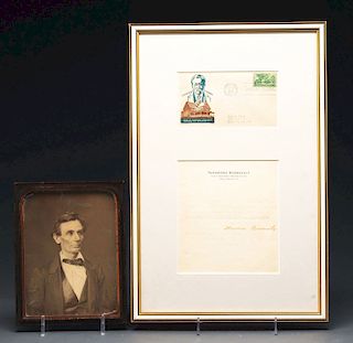 Lot of 2: Framed Abraham Lincoln & Theodore Roosevelt.