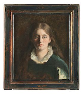 ATTRIBUTED TO WILLIAM M. CHASE (American, 1849-1916) PORTRAIT OF A YOUNG GIRL. 