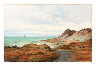 PETER ALFRED GROSS (American, 1849-1914) COASTAL VIEW.