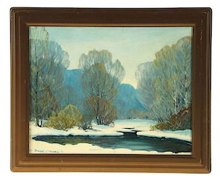 DWIGHT HOLMES (American, 1900-1986) SNOWY RIVER. 