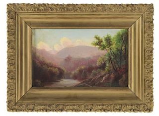 AMERICAN SCHOOL (late 19th century) LANDSCAPE WITH RIVER. 