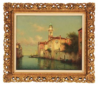 ANTOINE BOUVARD (French 1870- 1955) VENICE CANAL SCENE. 