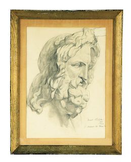 FRENCH SCHOOL (19th century) STUDY OF A CLASSICAL BUST.
