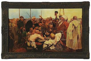 AFTER ILYA REPIN (1844-1930) REPLY OF THE ZAPOROZHIAN COSSACKS.