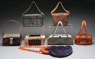 Lot of 7: Vintage 1950's Lucite Handbags.