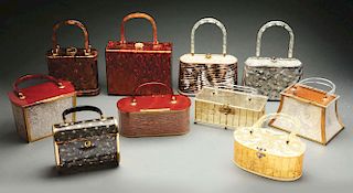 Lot of 10: Vintage 1950's Lucite Handbags.