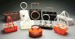 Lot of 10: Vintage 1950's Lucite Handbags. 