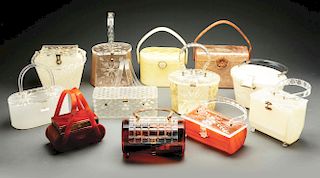 Lot of 12: Vintage 1950's Lucite Handbags.