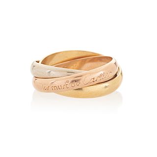 CARTIER TRICOLOR GOLD "TRINITY" RING