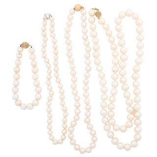FRESHWATER CULTURED PEARL NECKLACES OR BRACELET