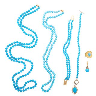 TURQUOISE & YELLOW GOLD JEWELRY