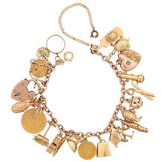 YELLOW GOLD OR GOLD-FILLED CHARM BRACELET