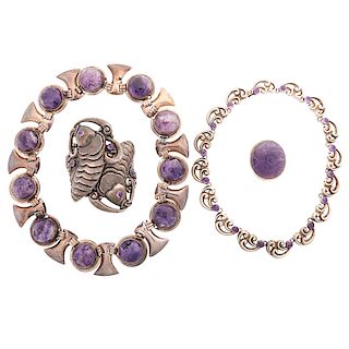 MEXICAN AMETHYST & SILVER JEWELRY