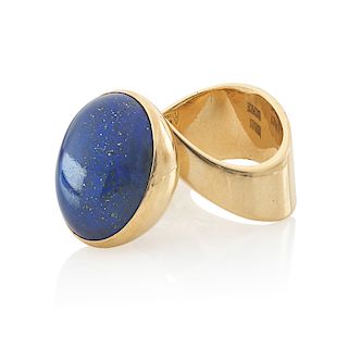 JENS ASBY LAPIS & YELLOW GOLD RING