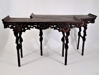 Pair of  Early Qing Dynasty Chinese Alter Tables