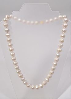 Cultured Oval 6mm Pearl Necklace