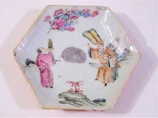 Chinese Hand painted Famille Decorated Dish