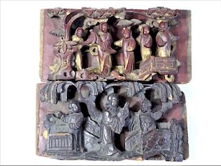 Chinese Carved Wooden Panels