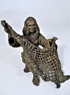 Bronze Figure Statue of Inuit Villager