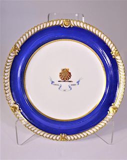 Chamberlains Worcester Porcelain Armorial Plate