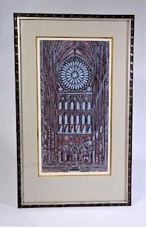 Signed limited ed. Lithograph, Westminster Abbey London
