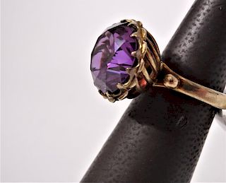 Amethyst Cocktail Ring 14k Yellow Gold