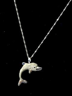 Gold Dolphin Pendant Necklace
