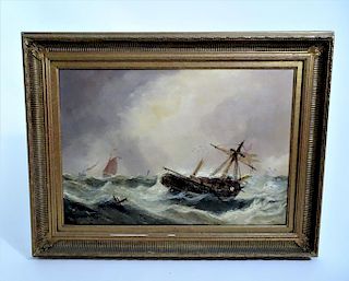 Oil on Canvas, Maritime Scene
