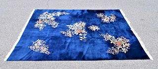Early Chinese Royal Blue Room Size Rug