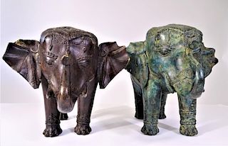 Pair of Chinese Bronze Elephants