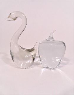 Steuben-Style Swan & Apple