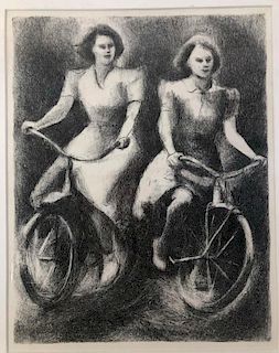 Ethel Ashton  (1896 - 1975)  “Cycling”