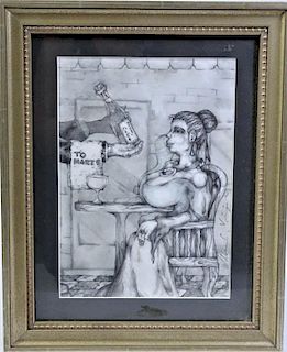 Portrait of a Woman, Sketch on Paper