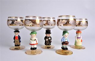 E&B Crystal Ceramic German Wine Glasses