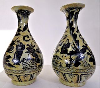 (2) Large Signed Chinese Vases with Scenes