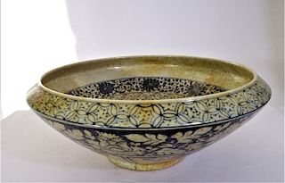 Antique Chinese Gigantic Blue & White Serving Bowl