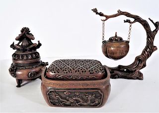 Collection of 3 Bronze Chinese Pieces