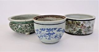 Collection of 3 Chinese Hand painted Pots
