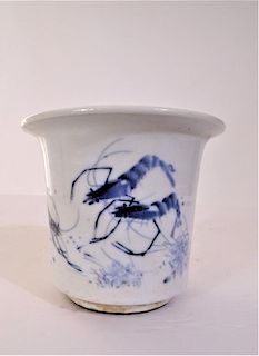 Chinese Signed Blue and White Porcelain Pot