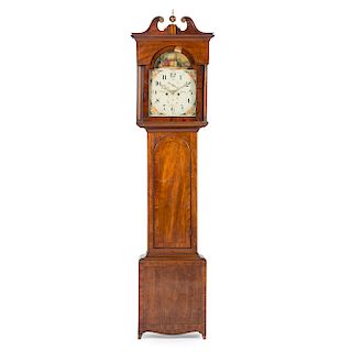 English Mahogany Tall Case Clock, Signed Robert Goodwill