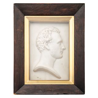 Marble Plaque Profile of J. Ainslie by Lawrence Macdonald (Scottish, 1799-1878)