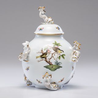 Herend Porcelain Rothschild Bird Lidded Jar