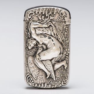 Silverplate Match Safe with Leda and the Swan