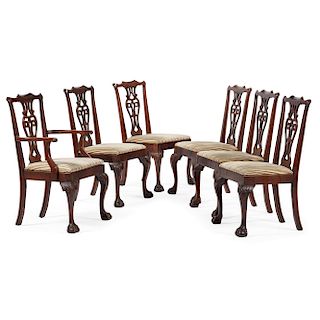 Chippendale-style Dining Table and Chairs