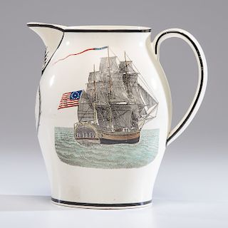 Liverpool Creamware Independence Pitcher