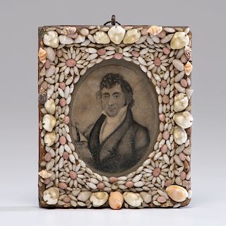 Portrait Miniature of a Gentleman in a Shell Frame