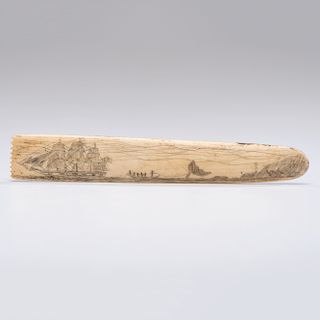 Scrimshaw Tool with Whale Hunt