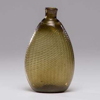 Olive Pattern Molded Pitkin Flask